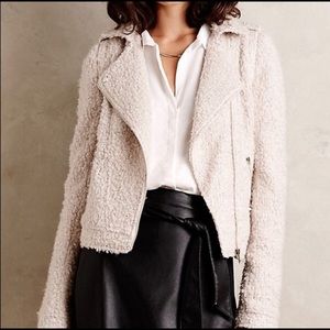 White moto jacket - Anthropologie